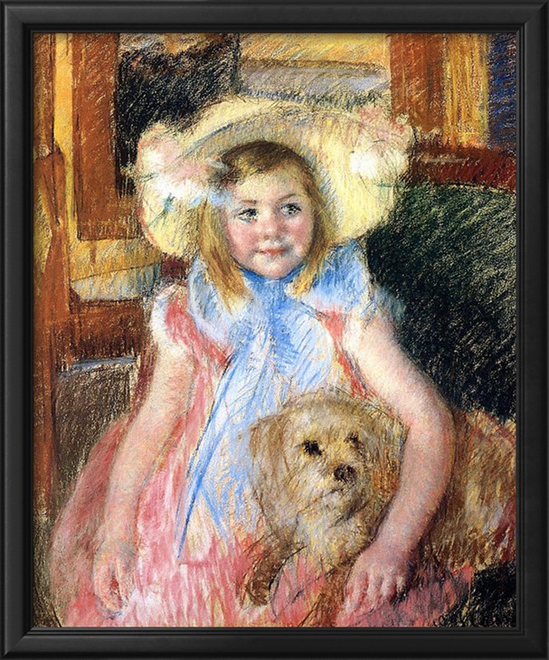 Sara and Her Dog c1901 - Mary Cassatt Painting on Canvas